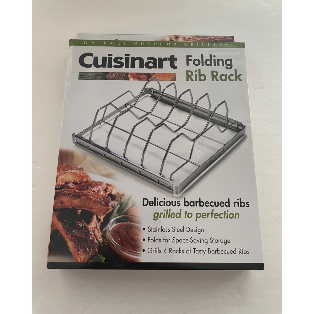 Cuisinart Folding Rib Rack Stainless Steel Grilling BBQ Tool CRR-158 NEW